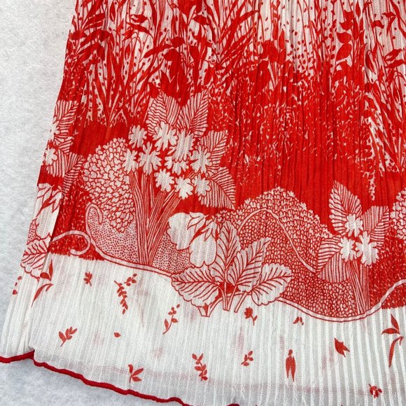 Vintage SUNNY SOUTH Womens 14 Red White Floral Flutter Sleeve Hawaiian Blouse - Picture 4 of 9